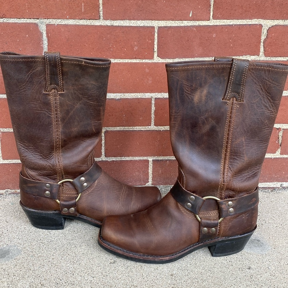 Tan Frye Harness Boot size 8